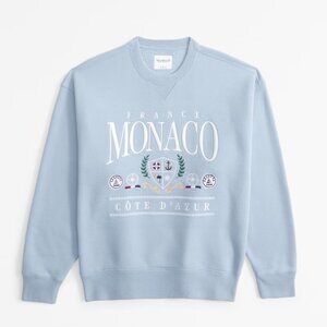 Abercrombie & Fitch Women's Destination Vintage Sunday Crew Light Blue XS